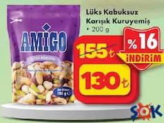 AMİGO LÜKS KABUKSUZ KARIŞIK KURUYEMİŞ 200 G